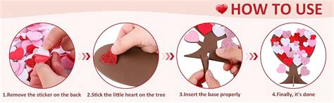 Fovths Pieces Love Heart Tree Foam Stickers Diy Craft Set Pieces