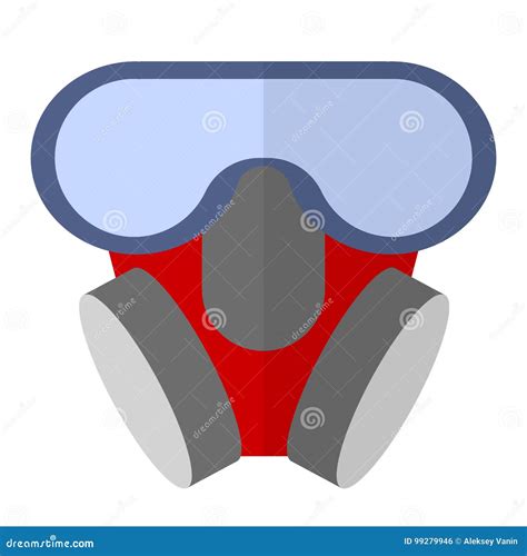 Gas Mask Safety Equipment Flat Icon Stock Vector Illustration Of Sign