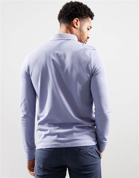 Boss Passerby Long Sleeve Polo Shirt Light Pastel Purple Terraces