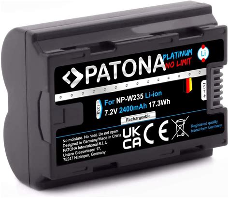 PATONA Platinum Batterie NP W235 2400mAh Compatible Avec Fuji Fujifilm