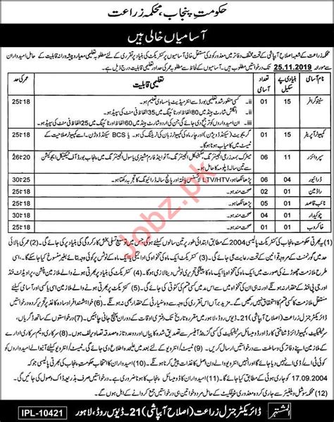 Irrigation Department Lahore Jobs Job Advertisement Pakistan