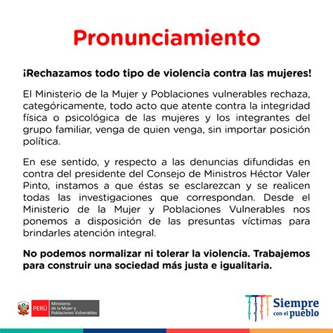 Ministerio De La Mujer Y Poblaciones Vulnerables On Twitter