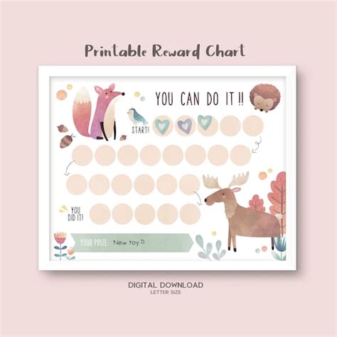 Printable Rainbow Reward Chart Girl S Sticker Chart Etsy Australia