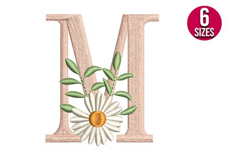 Floral Alphabet Letter M Creative Fabrica