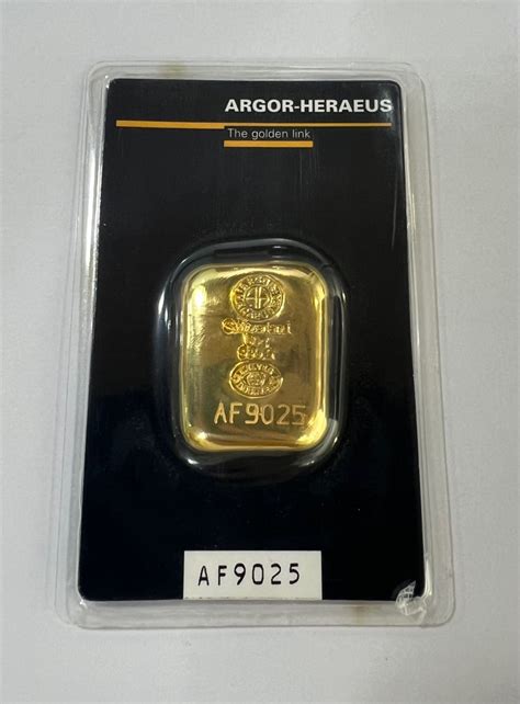 Gram Argor Heraeus Swiss Cast Gold Bullion Bar Hobbies Toys