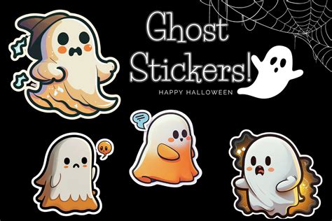 Cute Ghost Stickers Graphic by Stephanie Fenwick · Creative Fabrica