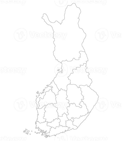 Map Of Finland Finland Provinces Map In White Color 35627609 Png