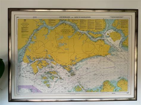 Port of Singapore Map, Furniture & Home Living, Home Decor, Frames ...