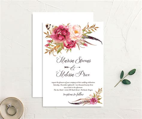 Wildflower Watercolor Wedding Invitations | WeddingWire