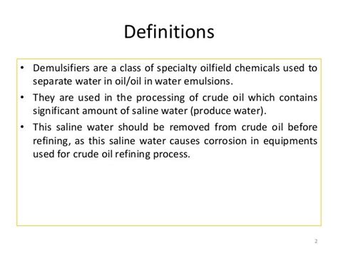 Demulsifiers Specialty Oilfield Chemicals