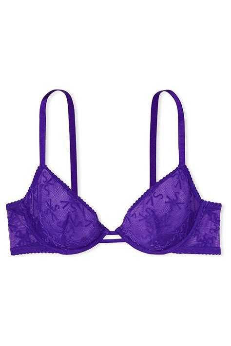 Buy Victorias Secret Unlined Logo Mesh Low Cut Demi Bra From The