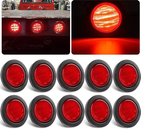 Amazon 10Pcs 2 Inch Round Red LED Trailer Side Marker Clearance