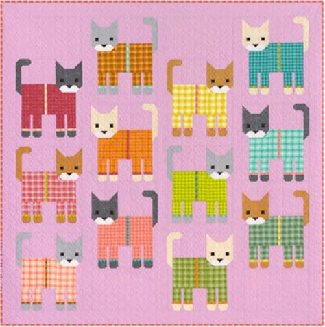 Pre Order Cats In Pajamas Quilt Kit By Elizabeth Hartman April Etsy