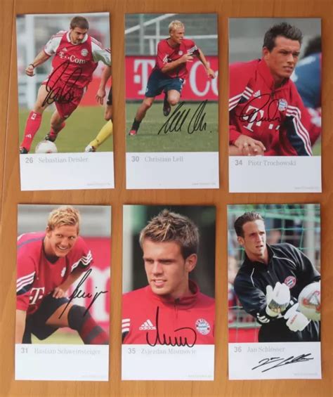 AUTOGRAMMKARTEN FC BAYERN München 2003 04 Unterschriften aufgedruckt