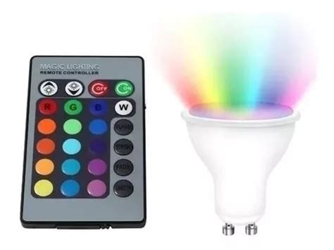 Lampara Dicroica Led Rgb Gu10 Colores Control Dist Tbcin