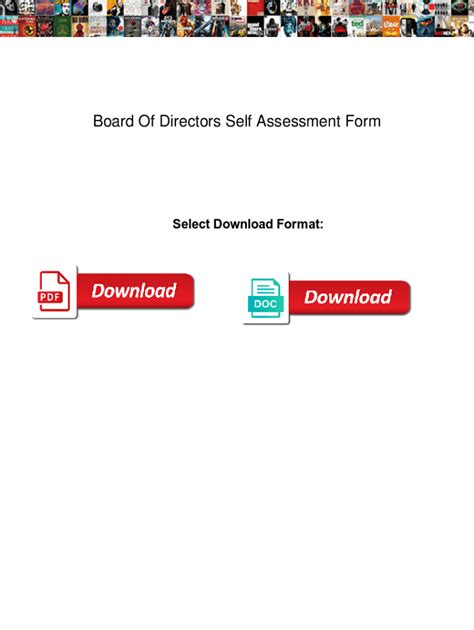 Fillable Online Board Of Directors Self Assessment Form Board Of Directors Self Assessment Form