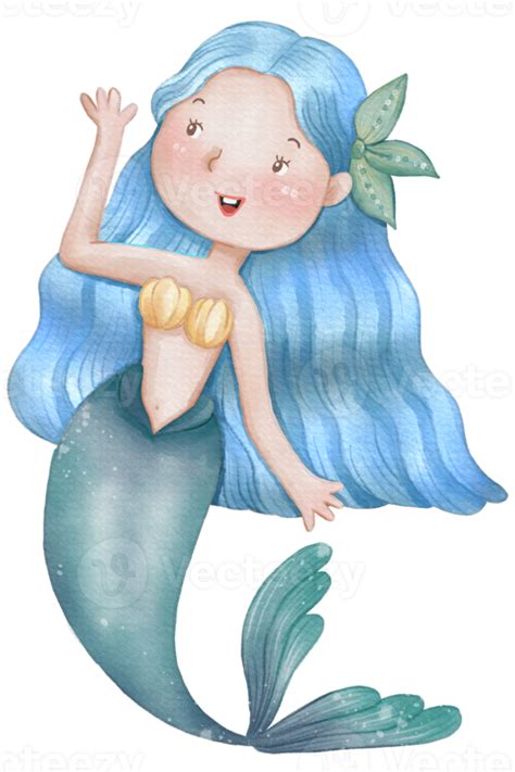 Clipart De Sereia Fofa Em Aquarela Png 16627123 PNG