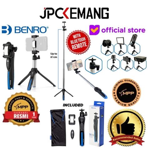 Jual Benro Bk15 Bk 15 Tripod And Selfie Stick For Smartphone Hp Garansi