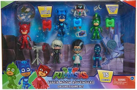 Pj Masks Juego De Figuras Super Moon Adventure Deluxe 15 Piezas