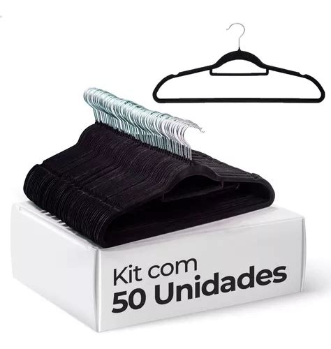 Kit Cabides Veludo De Roupa Antideslizante Slim Adulto Frete Gr Tis