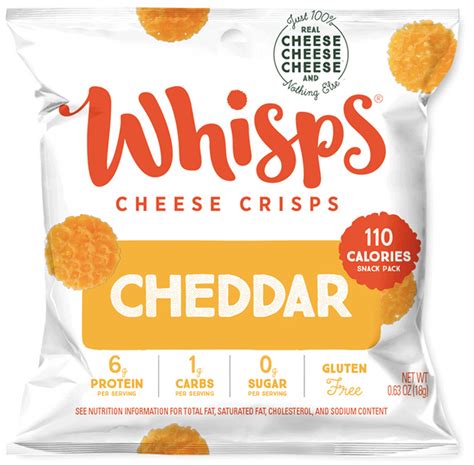 Whisps Cheese Crisps Cheddar a Low Carb Crunchy Work Snack