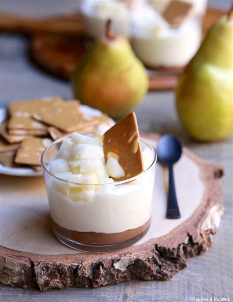 Verrine de mousse au chocolat praliné et poires