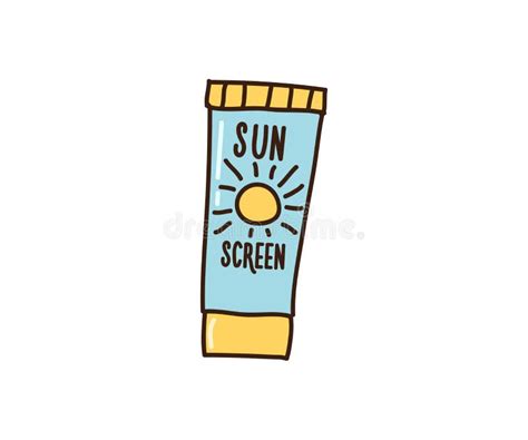 Sunscreen Sketch Vector Doodle Hand Drawn Illustration Icon Summer