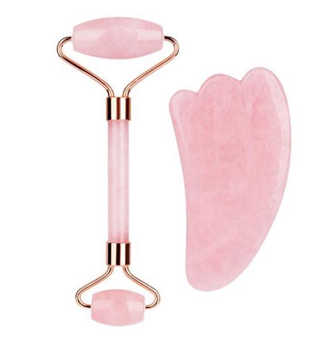 Jade Roller And Gua Sha Set Anti Aging Rose Quartz Facial Etsy