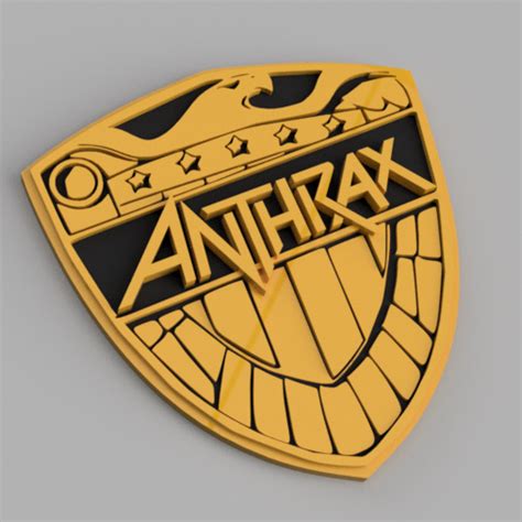 Stl File Anthrax Judge Dredd Badge・3d Print Object To Download・cults