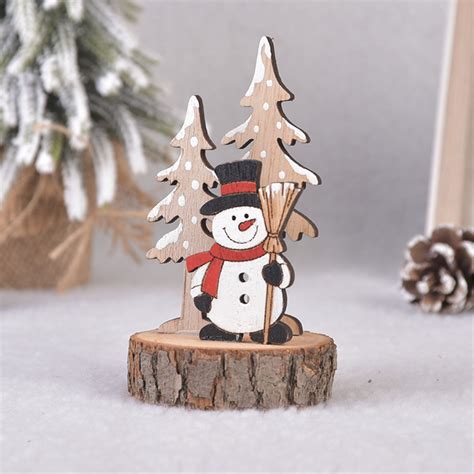 Vocy Desktop Ornaments for Home or Outside Wooden Christmas Tree ...