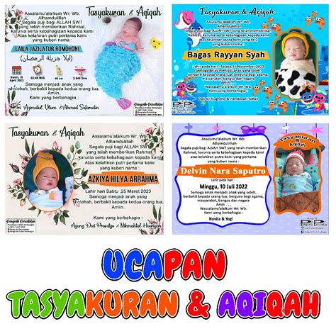 Jual Undangan Murah Cetak Ucapan Tasyakuran Kelahiran Aqiqah Tasmiyah