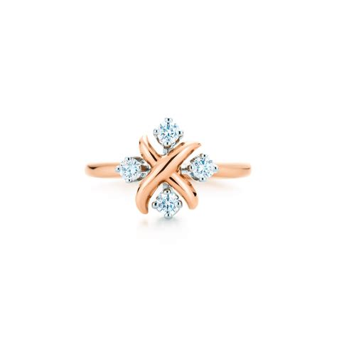 Tiffany Co Schlumberger Lynn Ring In 18k Rose Gold With Diamonds