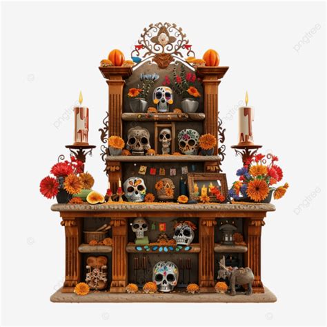 Altar With Photos Of Dead Dia De Los Muertos, Altar, Dia De Los Muertos, Death PNG Transparent ...