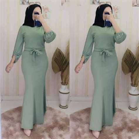 Jual NADIA DRESS MERMAID GAMIS DUYUNG OOTD KONDANGAN GAMIS LEBARAN