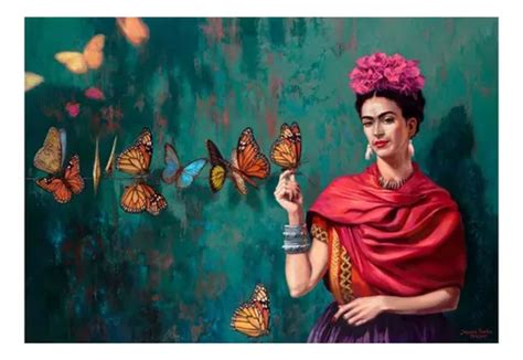 Cuadro Frida Kahlo Original En Lienzo Artistico Mexico