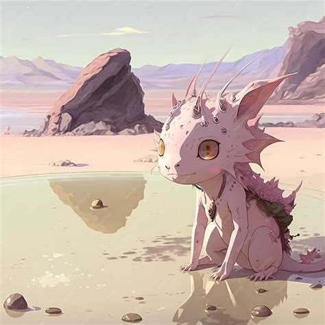 Premium AI Image | an axolotl is standing on the gravel in the style of ...