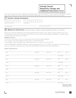 Fillable Online Annuity Beneficiary Change Form PDF Fidelity Fax