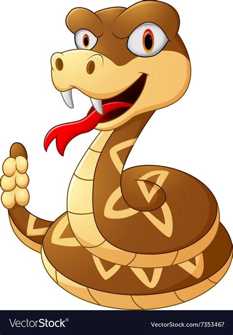 Cartoon Rattlesnake Vector Image On Vectorstock