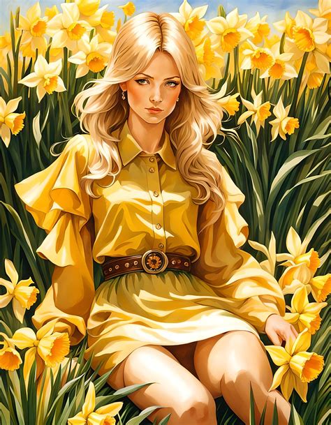 Download Ai Generated Woman Daffodils Royalty Free Stock Illustration Image Pixabay