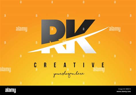 Rk R K Letter Modern Logo Design With Swoosh Cutting The Middle Letters