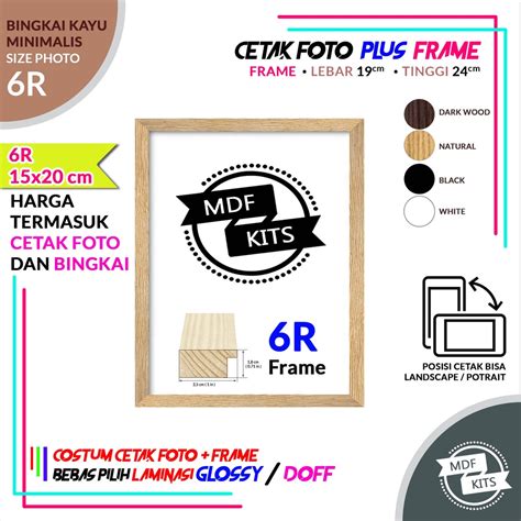 Jual Paket Cetak Foto Bingkai Foto Ukuran 6R 15x20 Cm Frame Foto