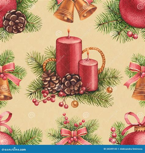 Vintage Christmas Pattern Stock Illustration Illustration Of Craft