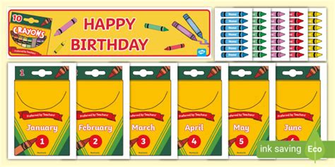 Crayon Birthday Display Teacher Made