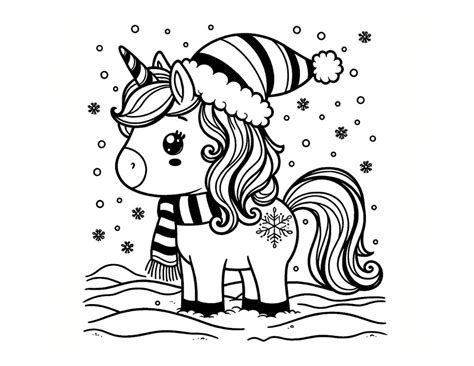 Free Christmas Unicorn Coloring Pages For Kids