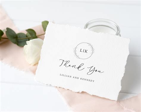 Simple Thank You Card Template Simple Thank You Card Printable, 5.5 X