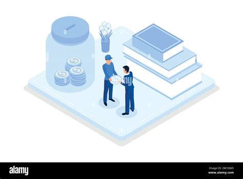 finance  education isometric vector modern illustration stock