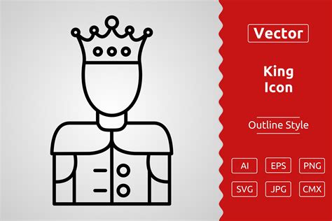 Vector King Outline Icon Design Graphic By Muhammad Atiq · Creative Fabrica