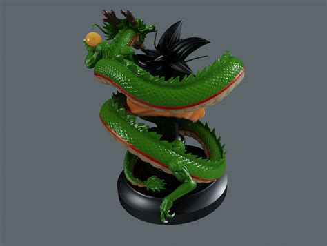 Son Goku & Shenron 1:10 bust printable statue | CGTrader