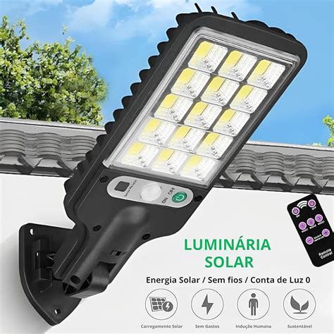 Lumin Ria Solar Led Refletor Smd Sensor Presen A Fotoc Lula