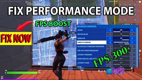 How To Fix Performance Mode In Fortnite Chapter 2 Season 6 Performance Mode Boost Fps Youtube